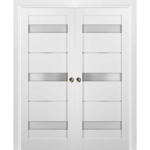 Sartodoors Barn Interior Door, 32" x 80", White QUADRO4055DP-WS-48 - main